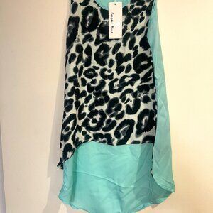 Paradis Miss Elegant Animal Print Sleeveless Top NWT